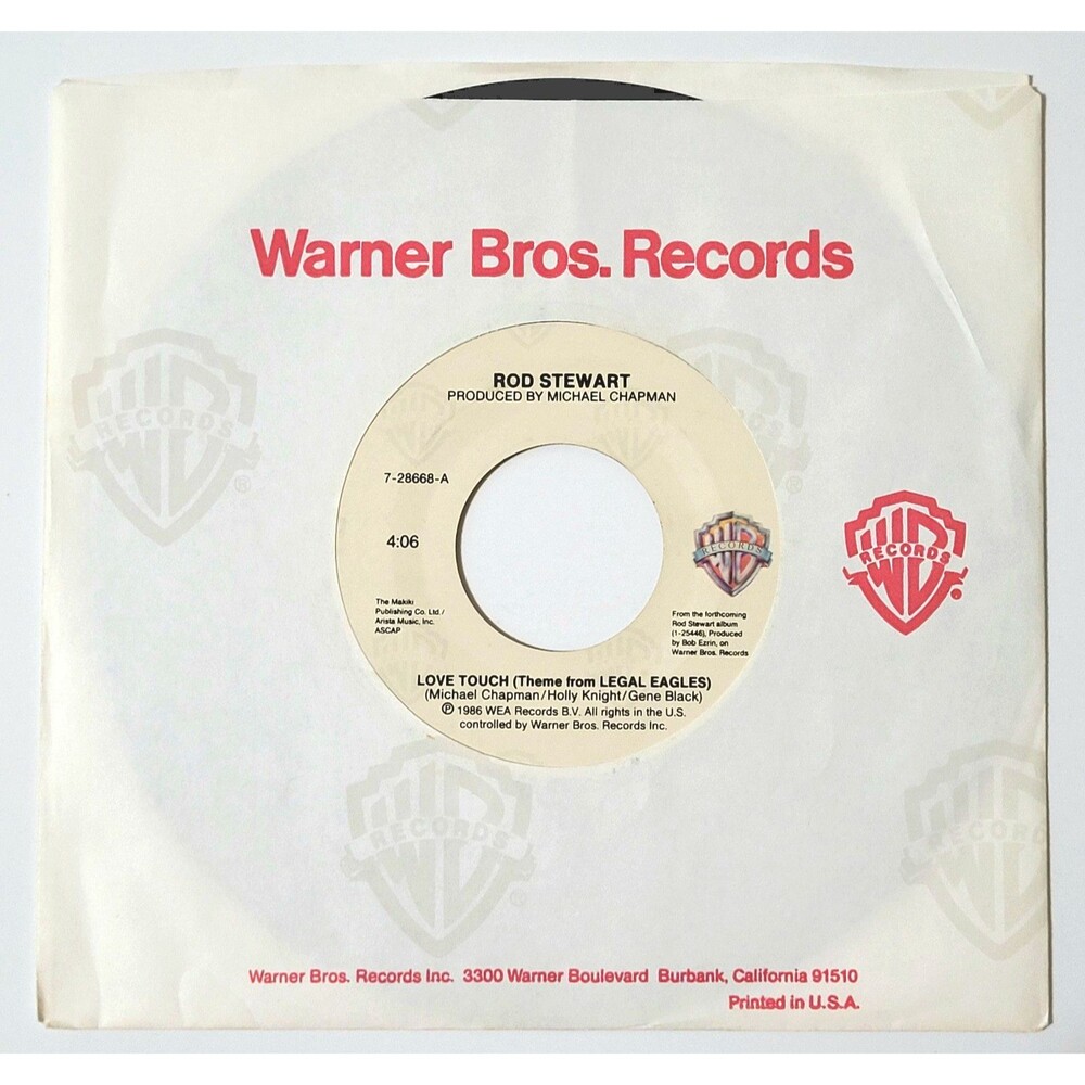 Rod Stewart Love Touch / Heart Is On The Line 45 RPM Warner Bros VG+ Rock '86